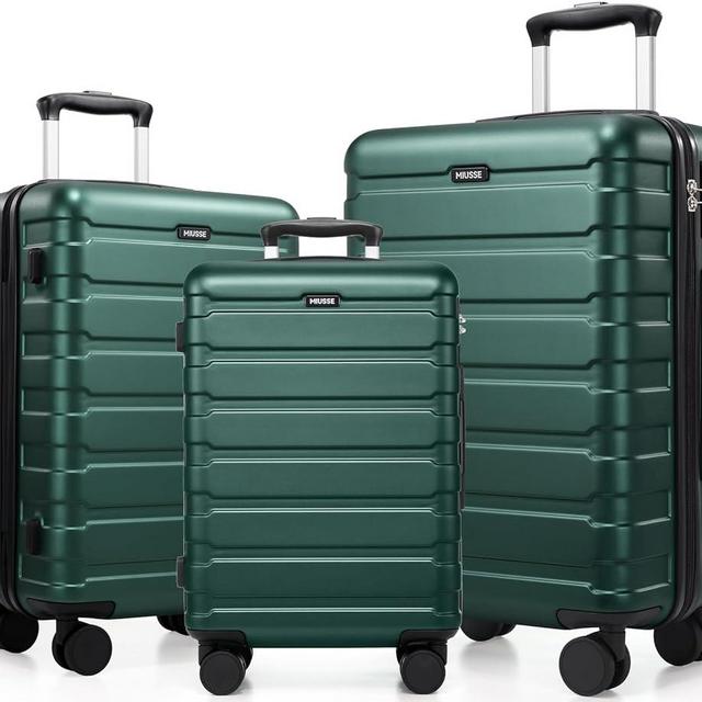 Miusse Hardshell Luggage Sets 3 Piece, 20 Inch Carry On Luggage with Spinner Wheels and TSA Lock, Lightweight Suitcase for Women And Men Travel (Green, 20IN)