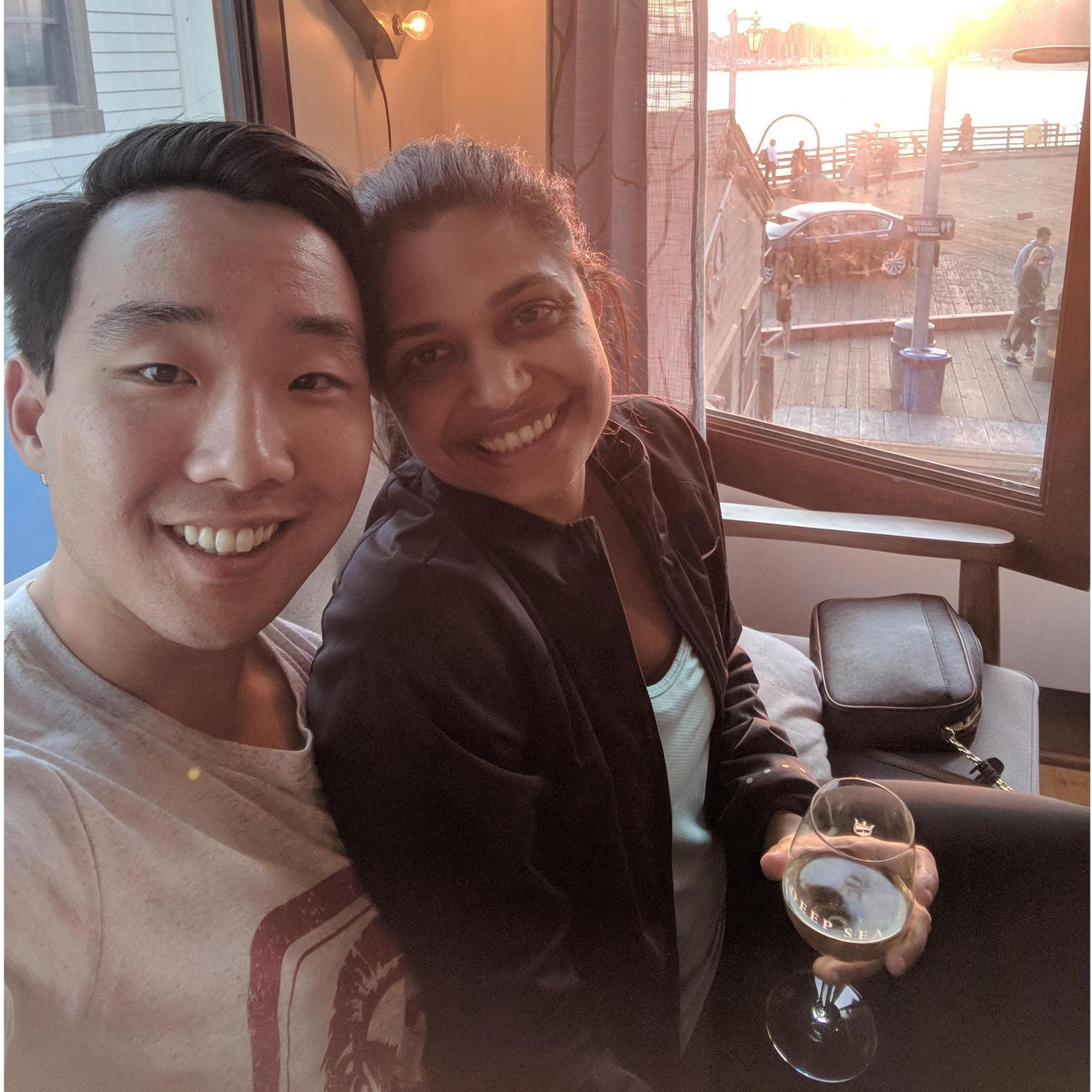 Wine tasting during the sunset in Santa Barbara.