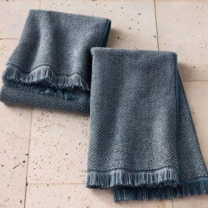 2pk Organic Texture Hand Towel - Casaluna™ Color Dark Mineral Blue