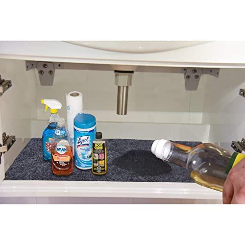 Under The Sink Mat for Cabinet,Drawer,Kitchen Tray Drip,Cabinet Liner,Absorbent Fabric layer,Anti-slip Waterproof Layer,Reusable,Washable(48inches x 36inches)