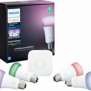 Philips - Hue White and Color Ambiance A19 LED Starter Kit