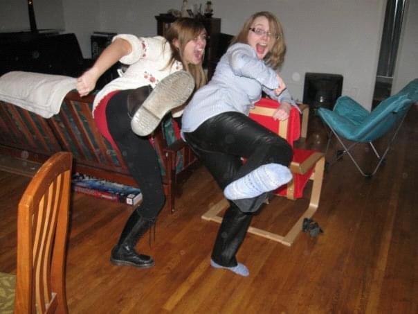 Julia and Dorotea celebrating Light’s birthday in college