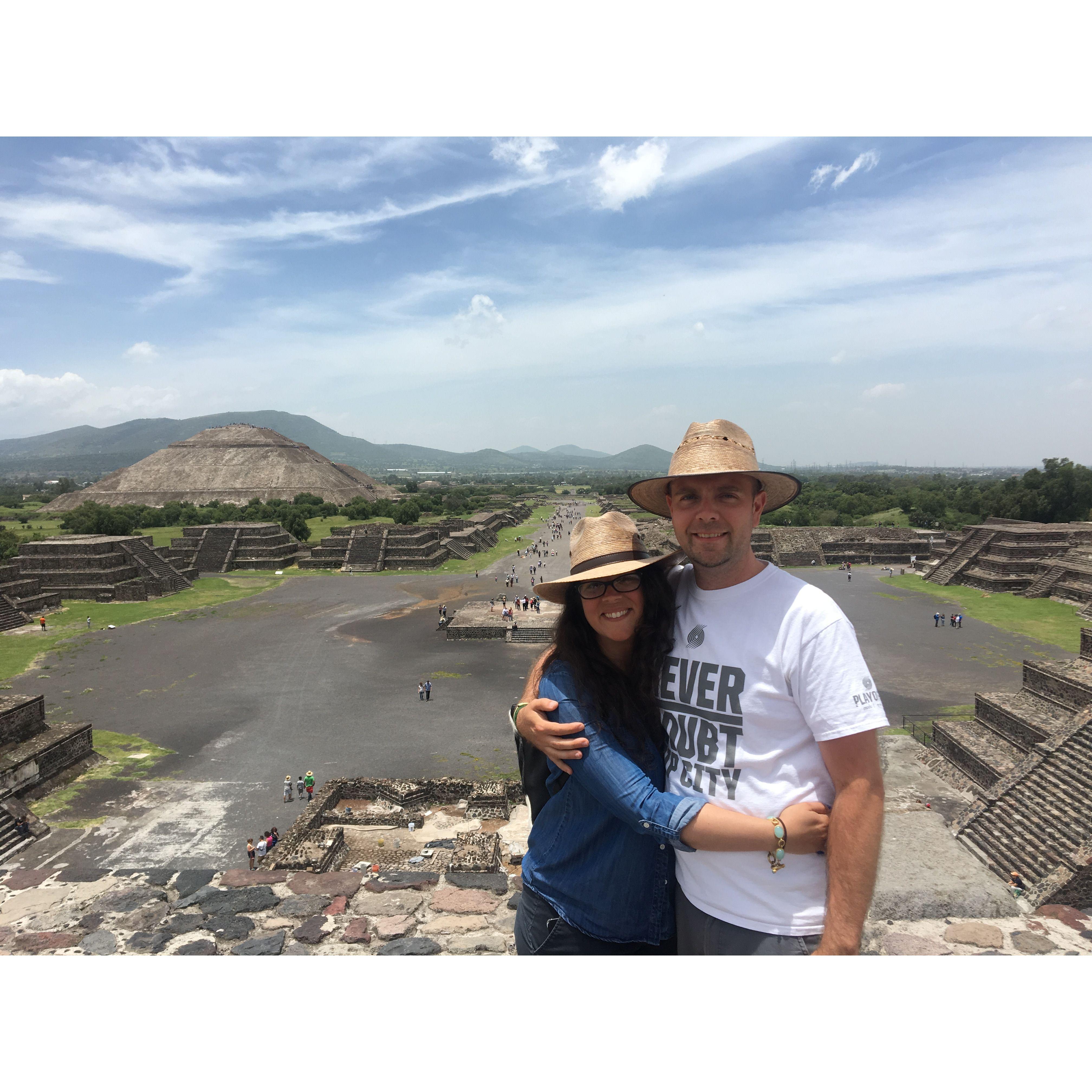 Our first trip together, Teotihuacan near Mexico City