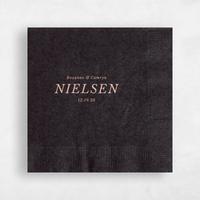 Black Wedding Napkin - Modern Italic