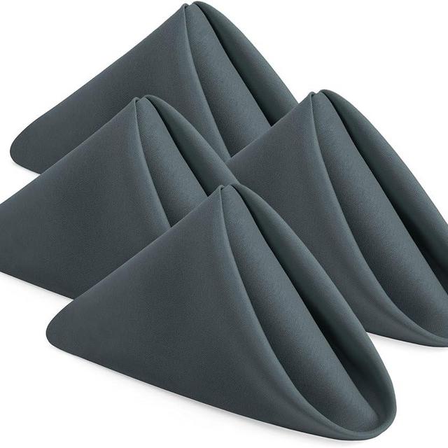 Utopia Home [24 Pack, Grey] Cloth Napkins 20x20 Inches, 100% Polyester Dinner Napkins with Hemmed Edges, Washable Napkins Ideal for Parties, Weddings and Dinners