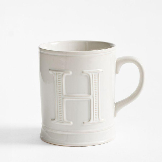 Embossed Alphabet Mug, H