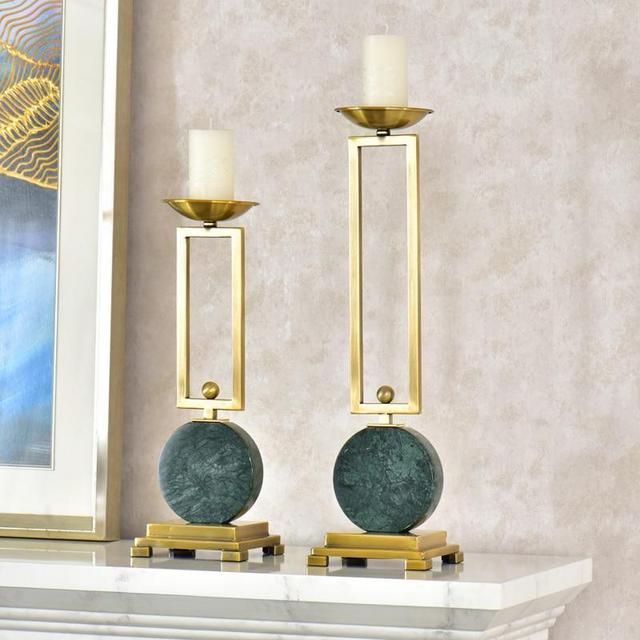 Modern Emerald Marble Candle Holder