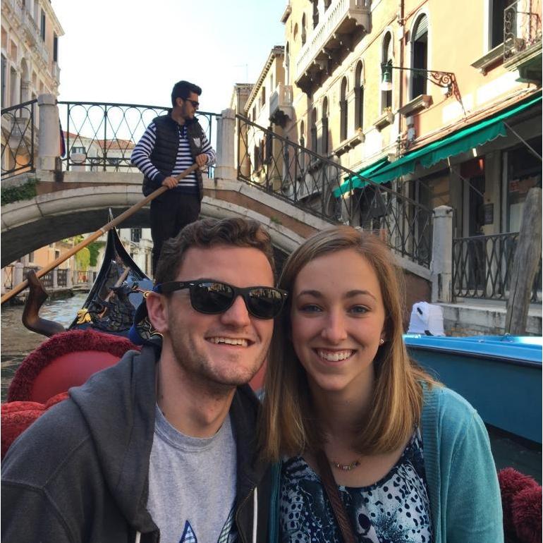 April 2016 // Venice, Italy // One of our greatest and most memorable dates has to be in Venice! Fun fact: our friends are ducking behind our backs so we could get this perfect picture!