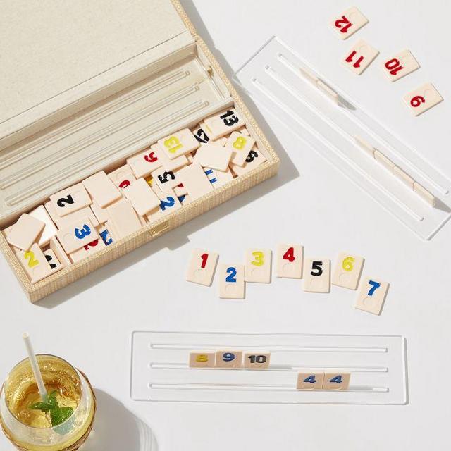 Raffia Rummy Tile Game Set