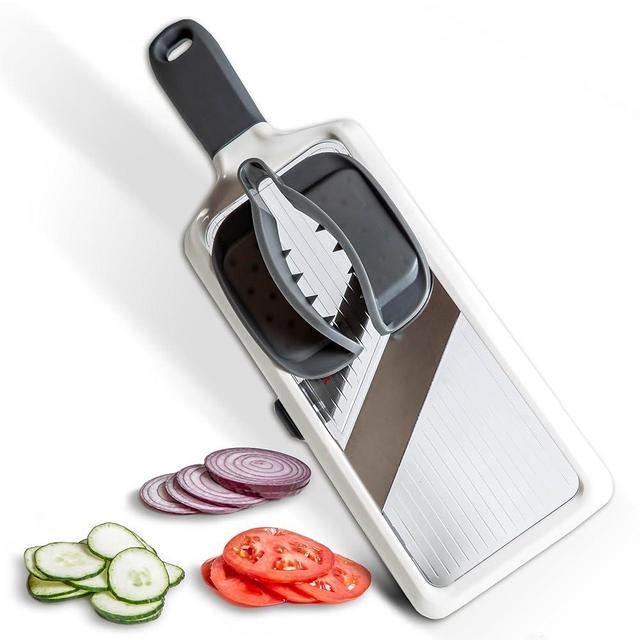 Landkitch Multi Handheld Mandoline Slicer - Adjustable Stainless Steel Blades, Comfort Grip, Safety Features, Dishwasher Safe Easy to Clean Ideal for Fast and Precise Slicing of Fruits and Vegetables