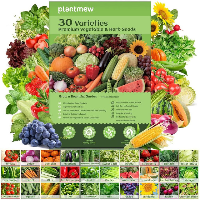 【Seed Vault】 Heirloom Vegetable Seeds Planting Kit - 15,000+ Non-GMO Seeds for Hydroponic, Indoor & Outdoor Gardening | Includes Tomato, Cucumber, Carrot Seeds & Survival Backpack Emergency Gear