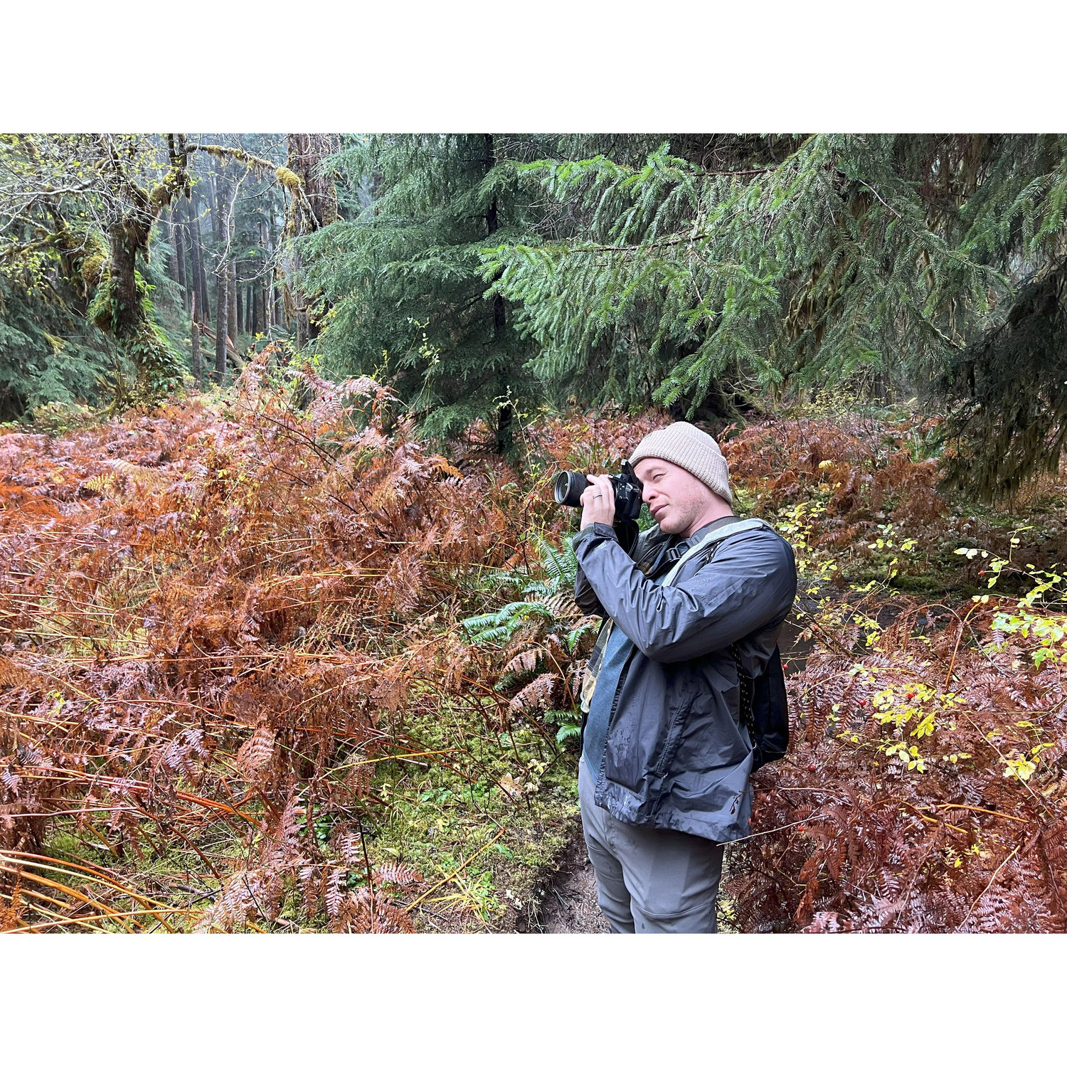 Ian in photographer mode in Olympic National Park.