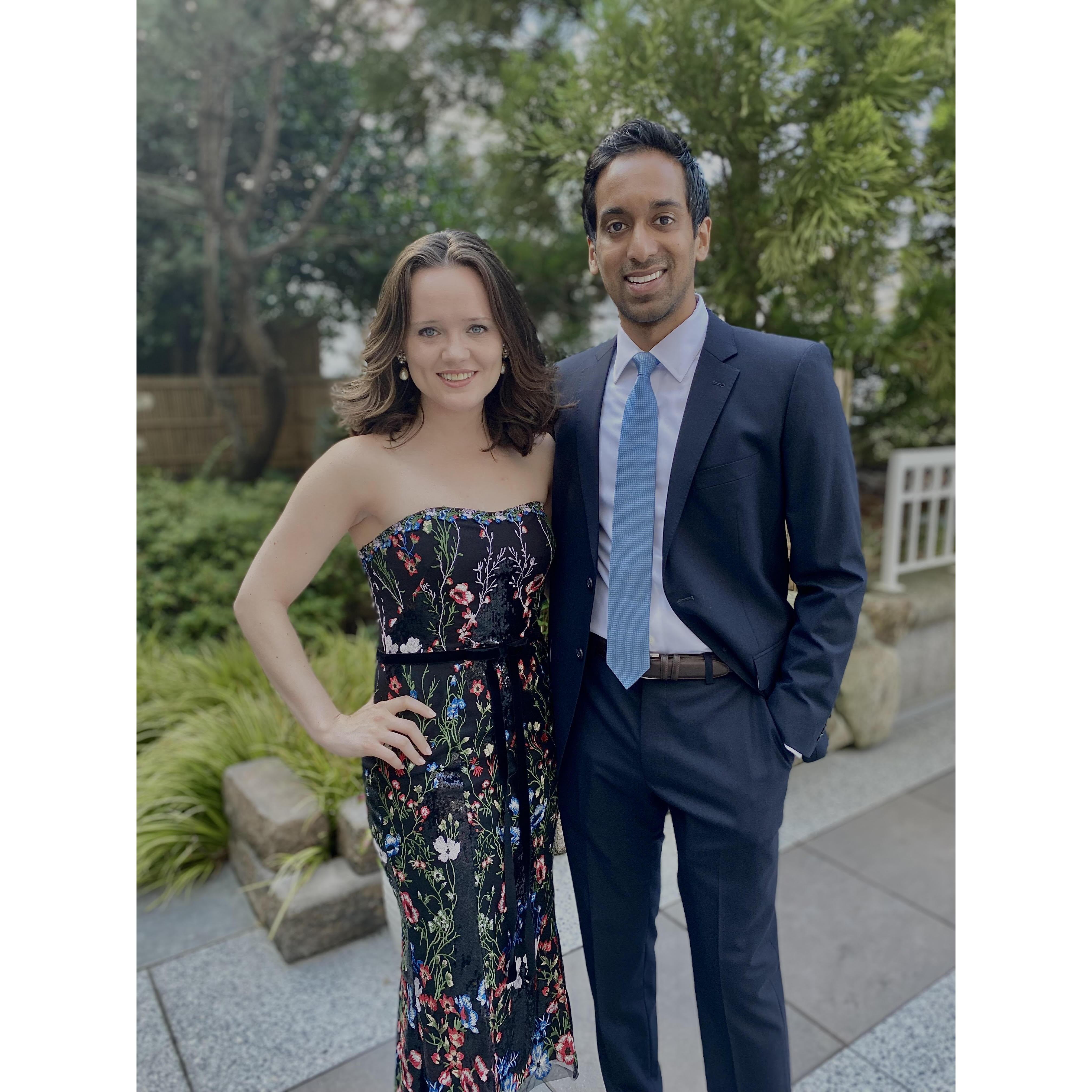 Dressed up for Raj's wedding in Atlanta