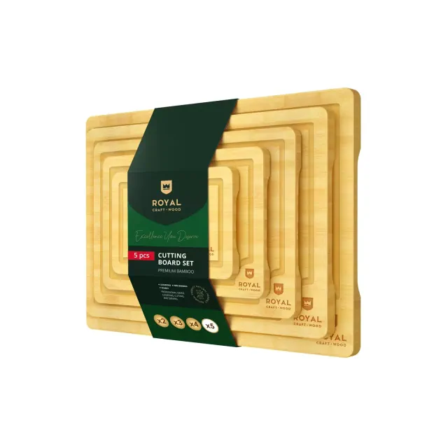 Royal Craft Wood Bamboo Cutting Board Set of 5