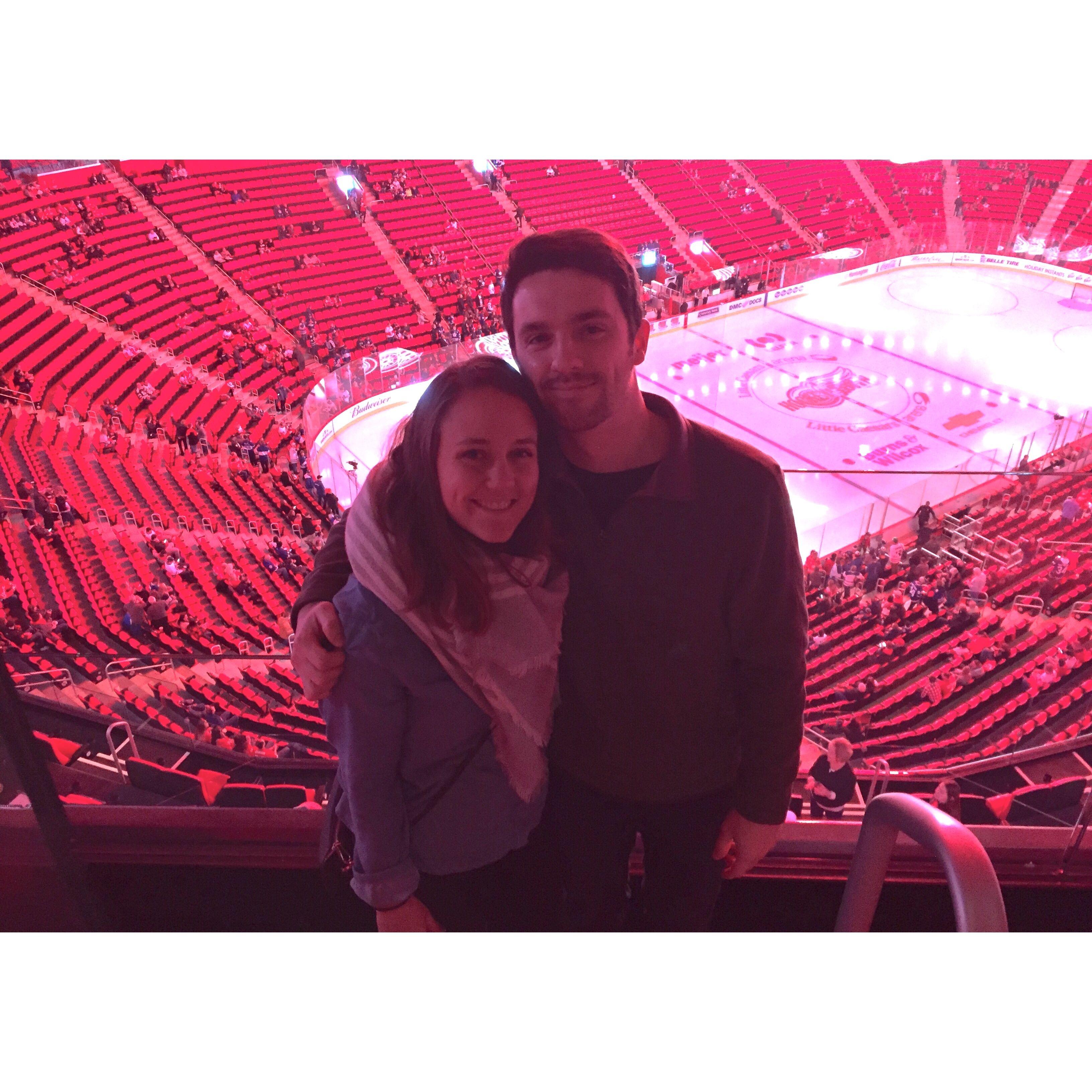 We went to a Red Wings game our first Christmas together