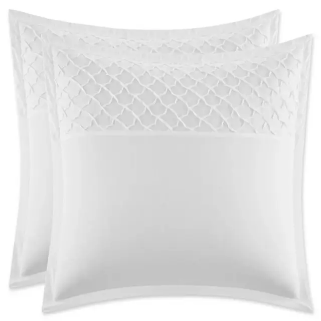 Stone Cottage Mosaic European Pillow Shams in White (Set of 2)