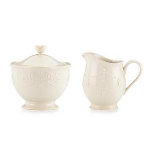 Lenox® French Perle™ Sugar Bowl and Creamer in White