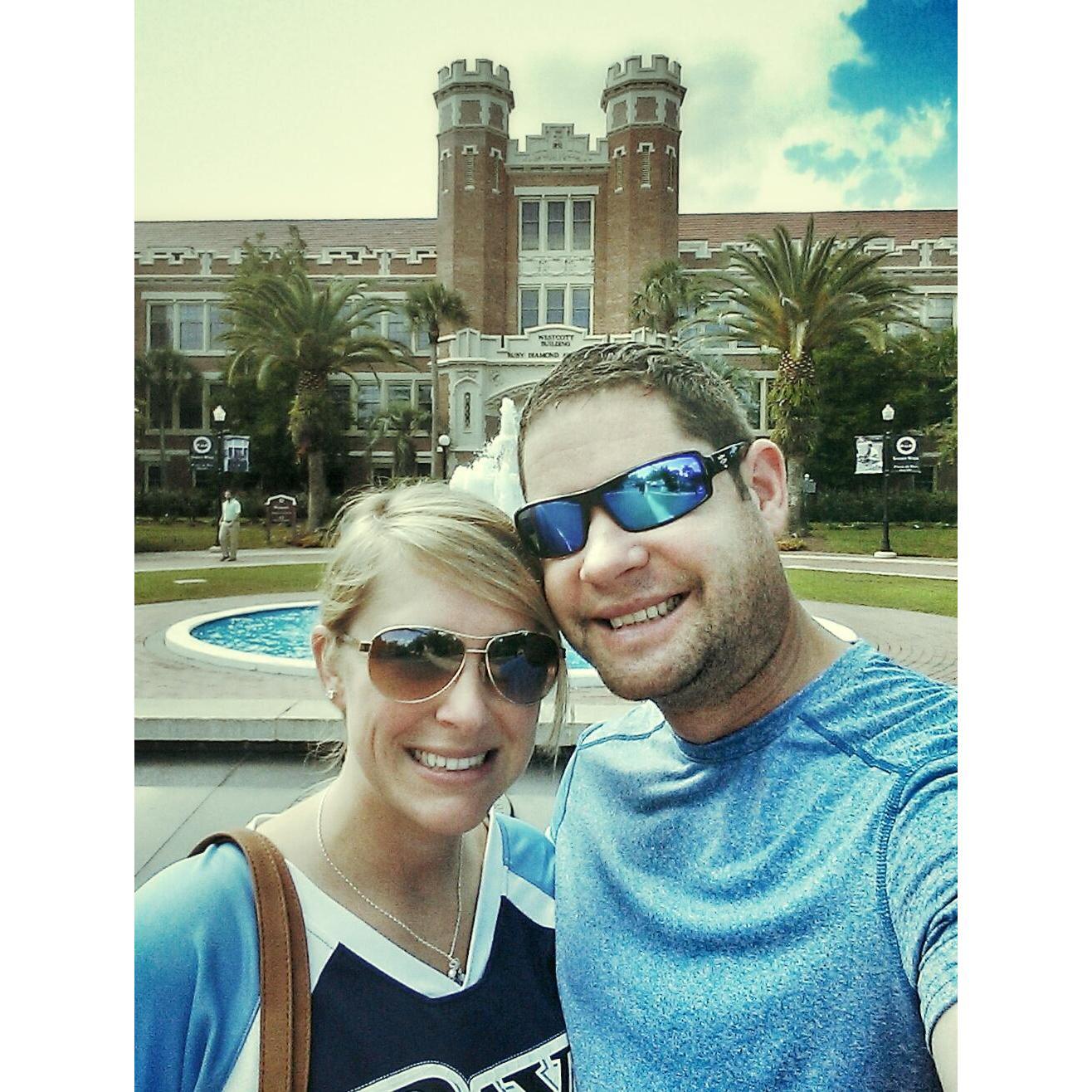 Jason's first trip to my alma mater, Florida State University.