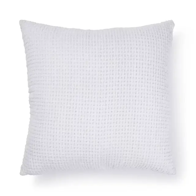 Brentwood Originals Chenille Double Basket Weave Square Throw Pillow in White