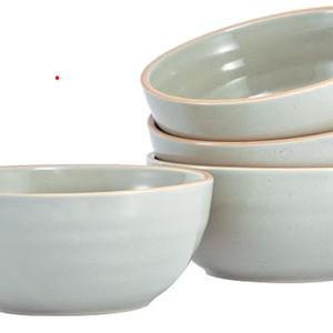 Light Sage Green 24oz Stoneware Cereal Bowls Set, Set of 4, Microwave and Dishwasher Safe, for Cereal, Soup, Noodles