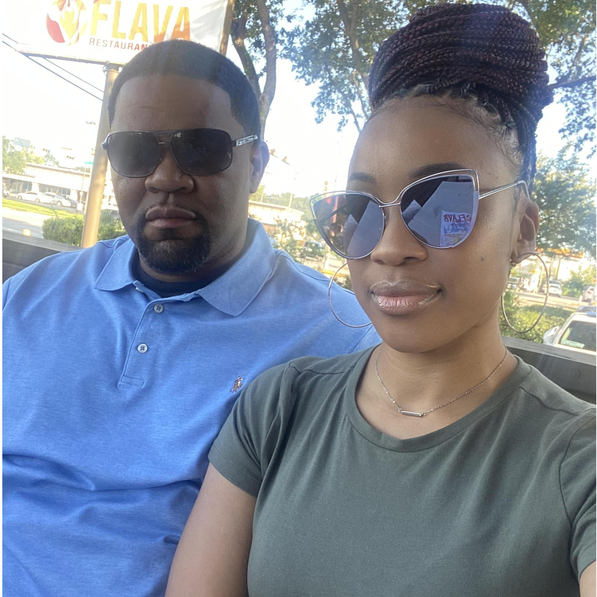 Anthony's birthday weekend, when my shades were lopsided, and Anthony didn't say a word...lol