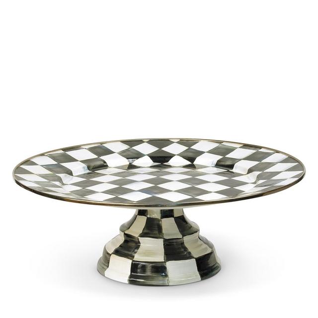 MacKenzie-Childs Courtly Check Enamel Pedestal Platter - Large