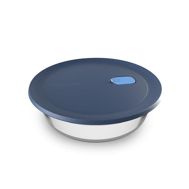 Tupperware Voila Glass Round Food Storage – Airtight Baking Dish, 1.8 qt / 1.7 L