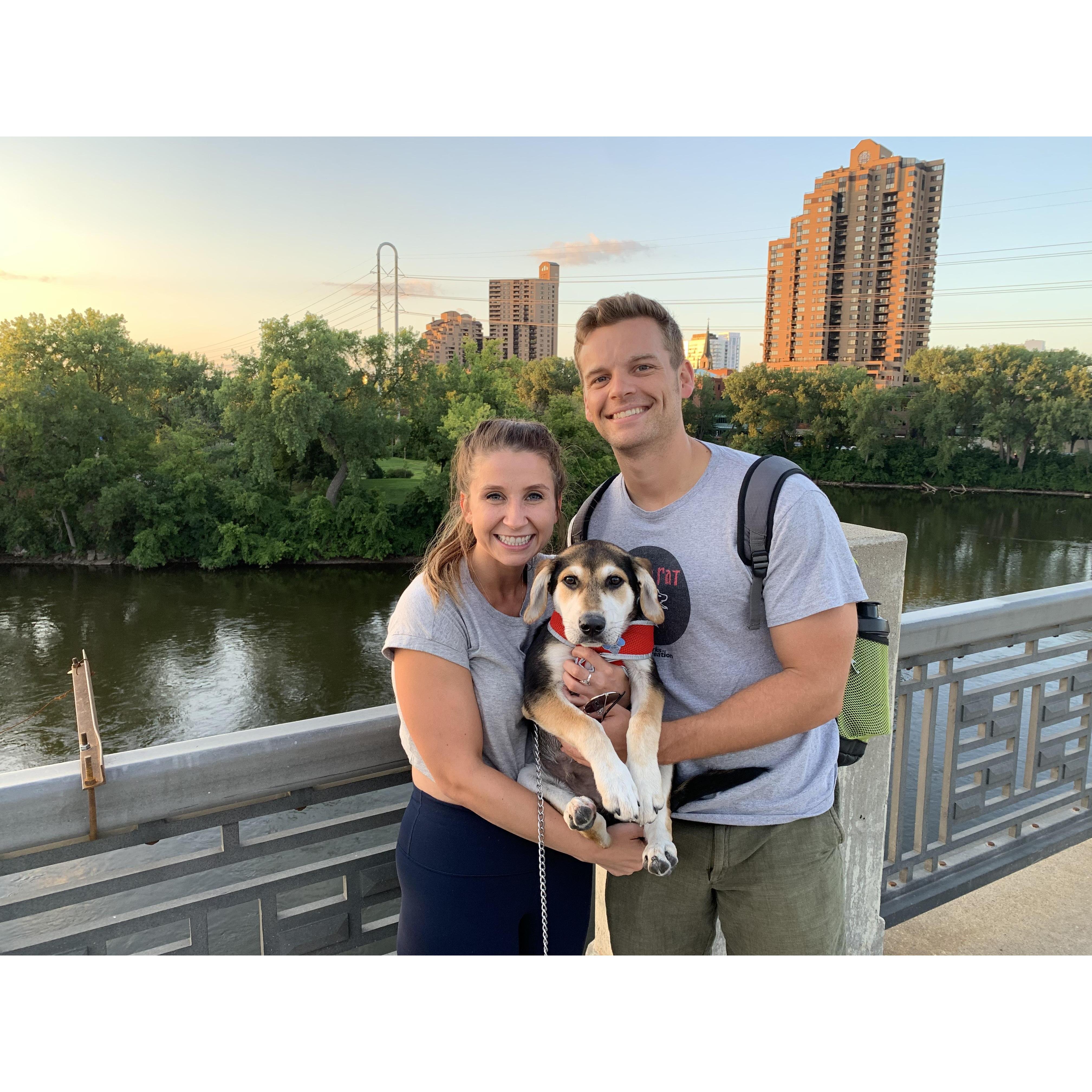 We adopted our puppy, Mike and we were on one of our many walks.