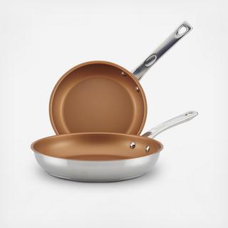 Stainless Nonstick 2-Piece Skillet Set