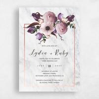 Purple Wedding Invitation - Camellia Bloom