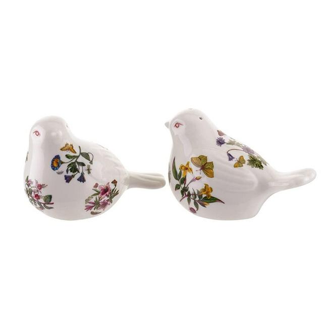 Portmeirion Botanic Garden Bird Shaped Salt & Pepper, White