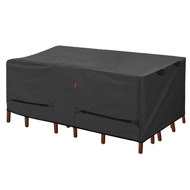 Porch Shield Patio Table Cover - Waterproof Outdoor Dining Table and Chairs Furniture Set Cover Rectangular - 84 x 56 inch, Black
