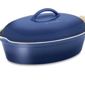 Le Creuset Heritage Stoneware Oval Covered Casserole, 4-Qt., Lapis