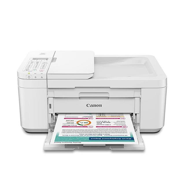 Canon PIXMA TR4720 All-in-One Wireless Printer for Home use, with Auto Document Feeder, Mobile Printing and Built-in Fax, White