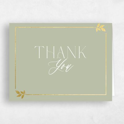 Olive Sage, Green Wedding Thank You - Dakota Landscape Foil