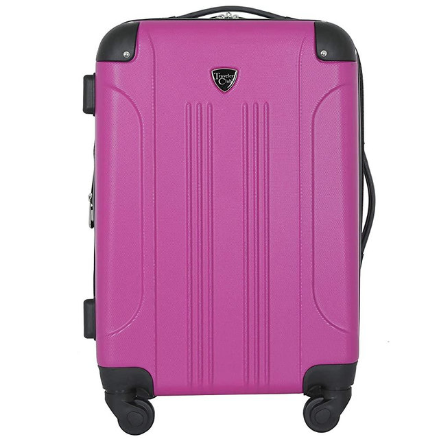 Travelers Club Chicago Hardside Expandable Spinner Luggage, Fucshia, Carry-On 20-Inch