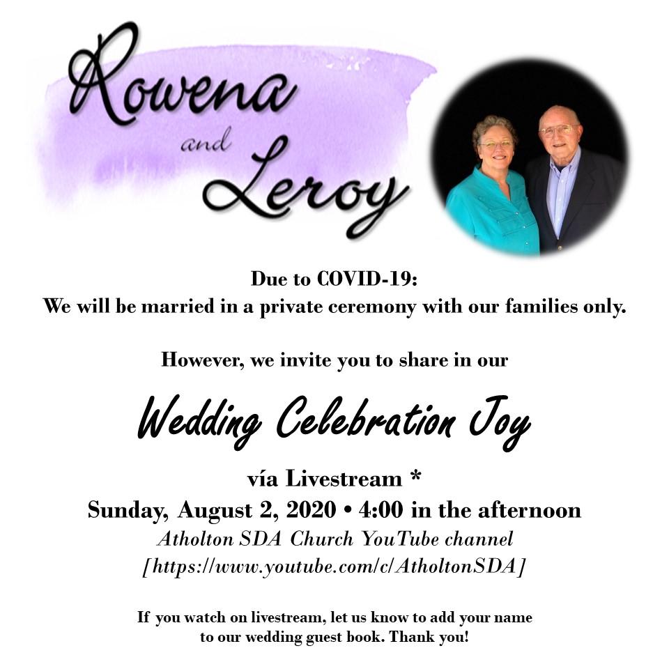 The Wedding Website of Rowena J Moore and Leroy P Adams