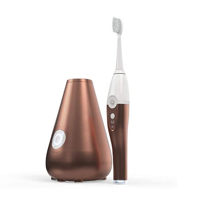 TAO Clean Sonic Toothbrush and Cleaning Station – Rose Gold – Electric Toothbrush with Patented Docking Technology, Ergonomic Handle, Dual Speed Settings