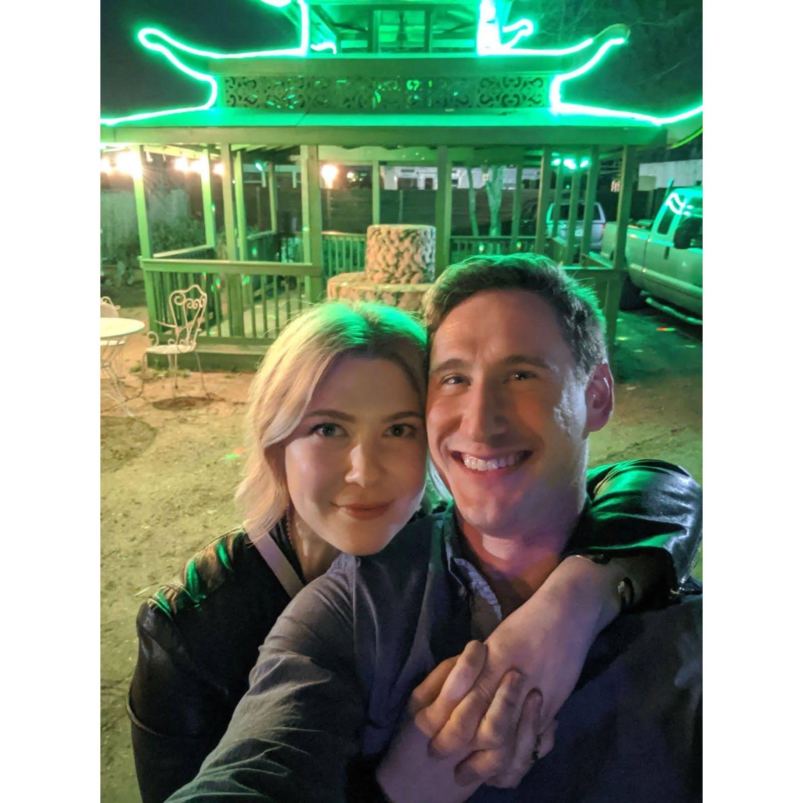 Our first photo together on our first trip together. Austin, TX 2020