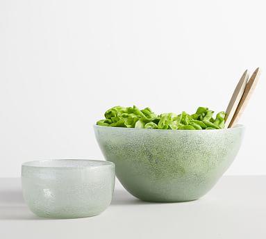 Handcrafted Recycled Sea Glass Serving Bowls 13.75"