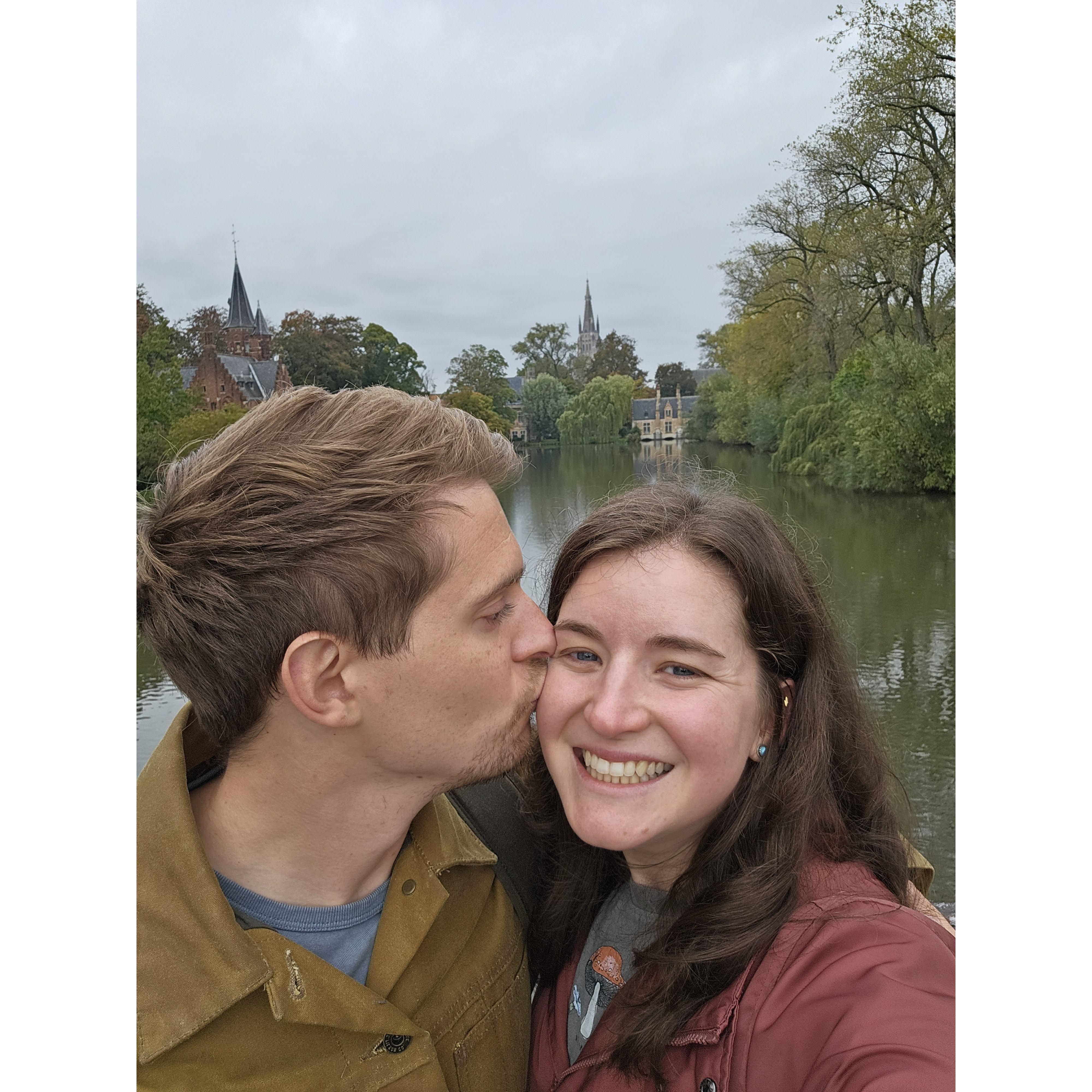Our second kiss abroad (Belgium)