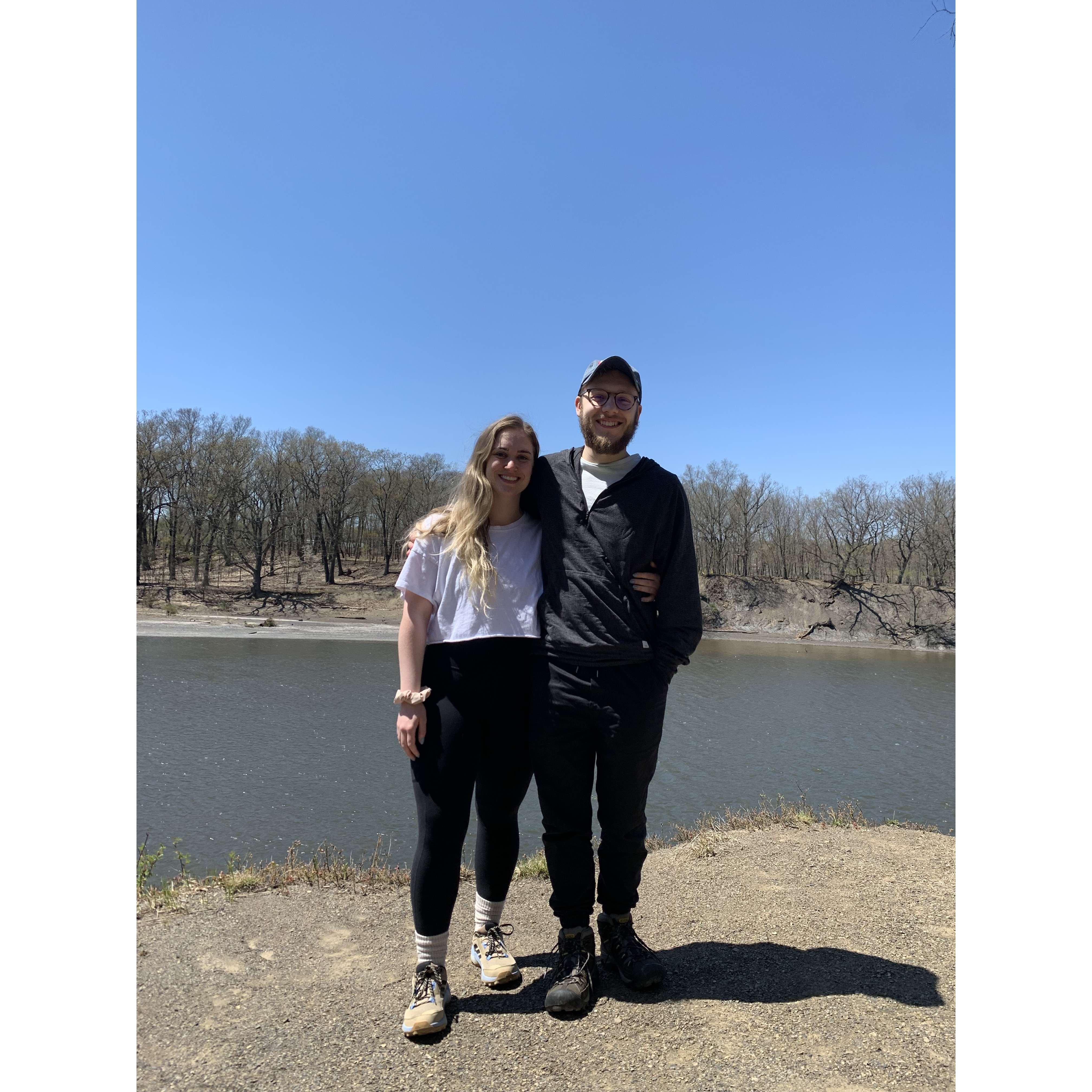 Hiking in Albany, NY! Luke started growing his beard!
