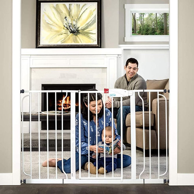 Regalo Easy Step 49-Inch Extra Wide Baby Gate, Includes 4-Inch and 12-Inch Extension Kit, 4 Pack of Pressure Mount Kit and 4 Pack of Wall Mount Kit