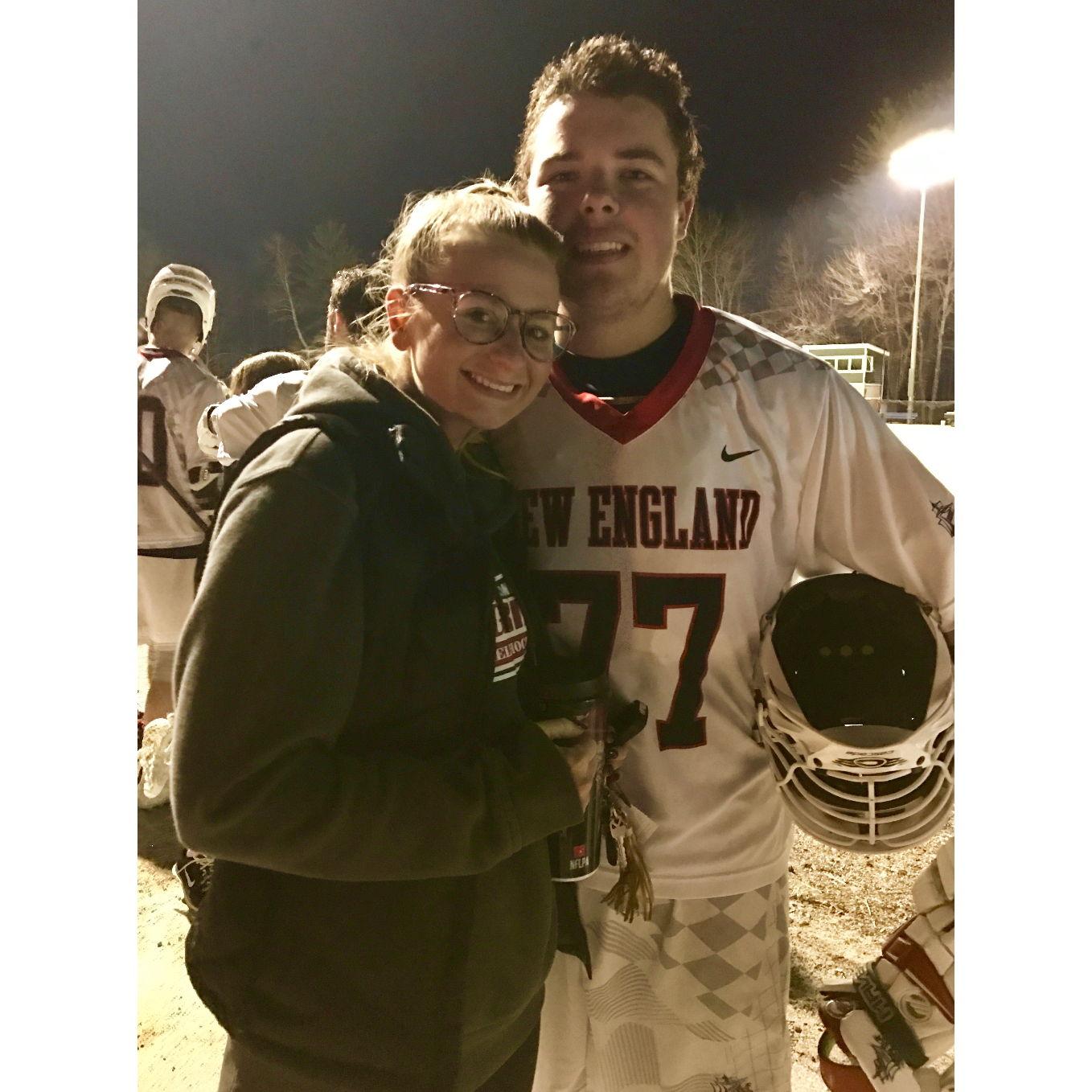 Matt was a very accomplished lacrosse player, Michaela would cheer him on from the sidelines!