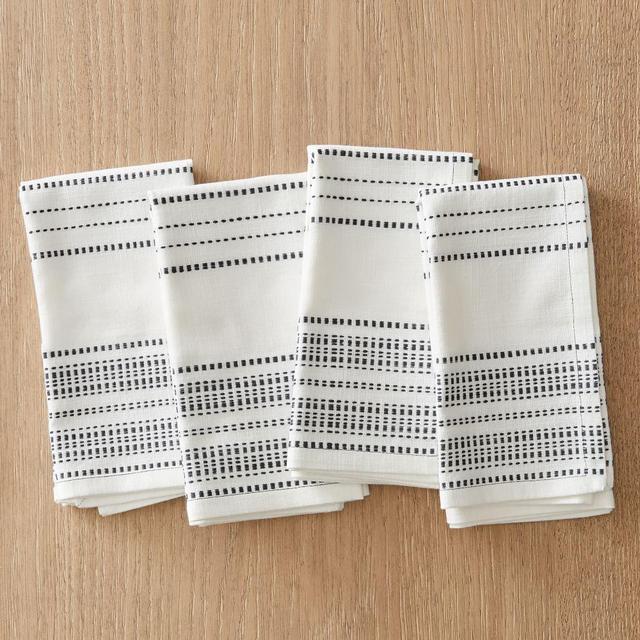 Riviera Napkins Napkin Set of 8 BOM White Cotton 18X18 Inches