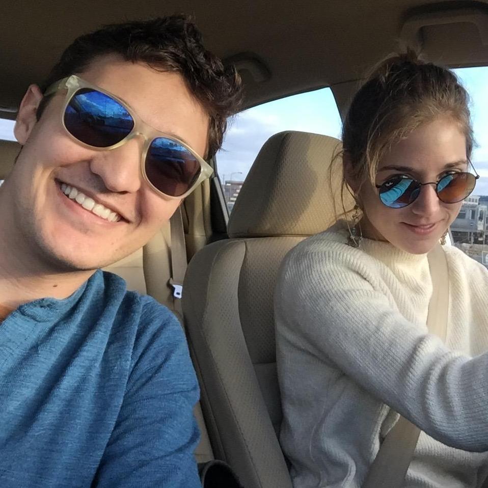 one of the many times Katie drove John to O'Hare Airport during their long distance days