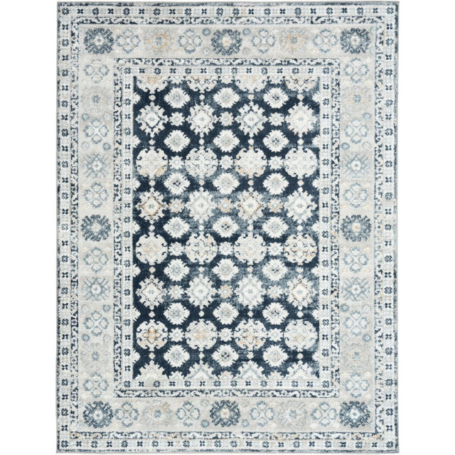 Nourison Dekor 5'3" x 7' Grey Navy Vintage Indoor Rug