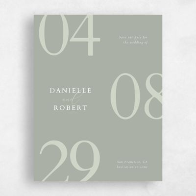 Pale Sage, Green Wedding Save the Date - Damon Portrait