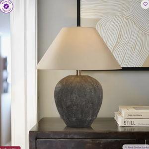 Ceramic Table Lamp - Dark Gray, 21.65" H x 17.99" W x 17.99" D