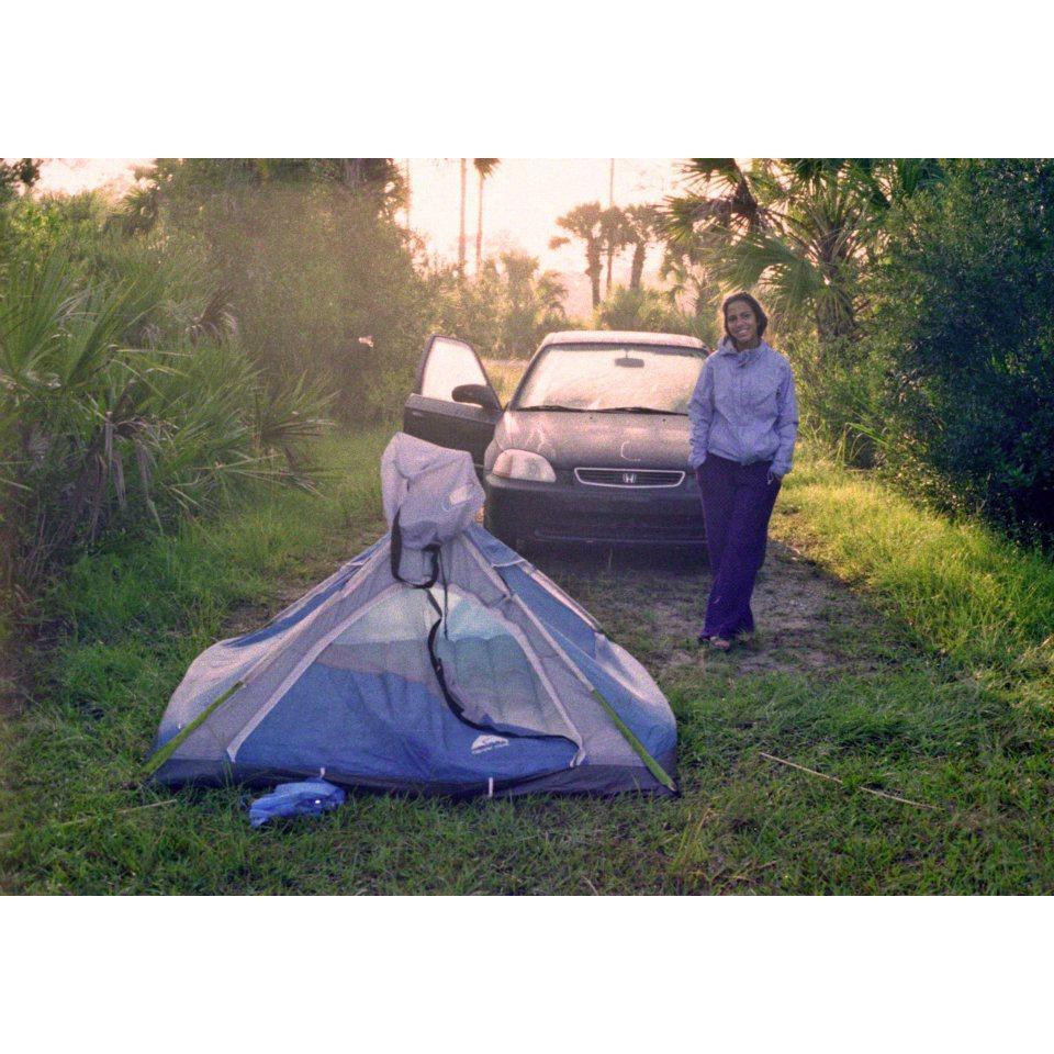 First duo road trip--the Everglades! We lost the tent poles and had to carve palms to keep the tent "standing".
(Everglades National Park, 2012)